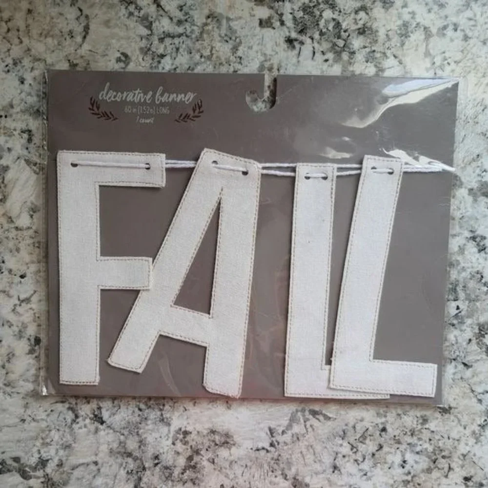 Fall Decorative Burlap Banner NWT